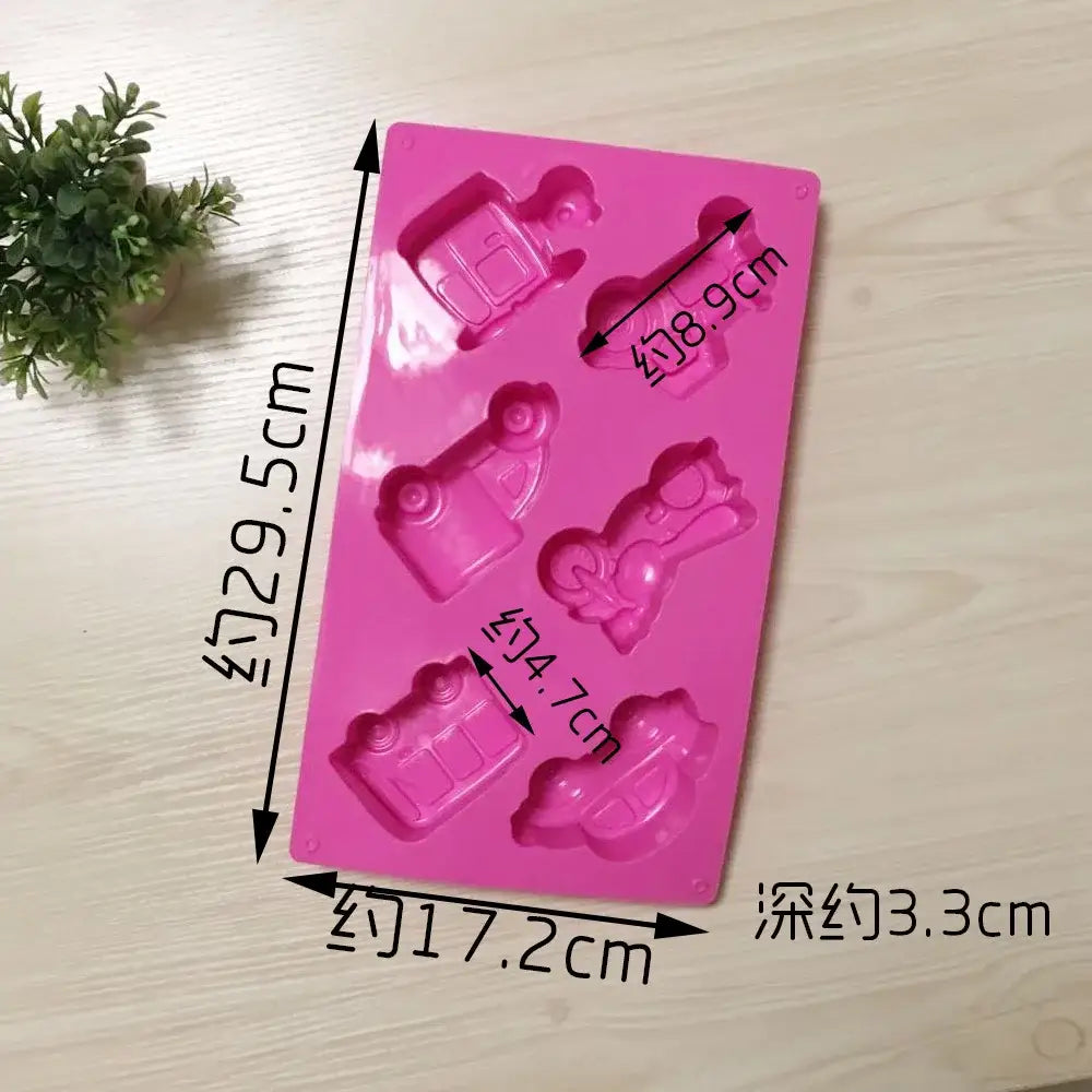 Pink silicone creative airplane car cake mould kitchen baking tool