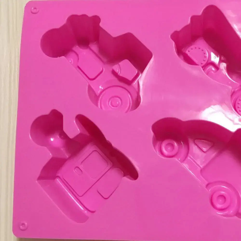 Pink silicone creative airplane car cake mould kitchen baking tool