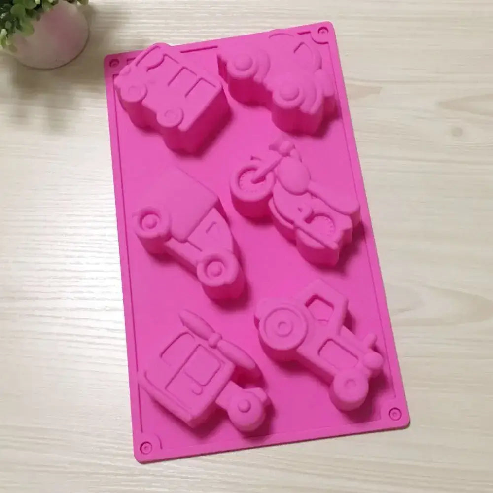 Pink silicone creative airplane car cake mould kitchen baking tool