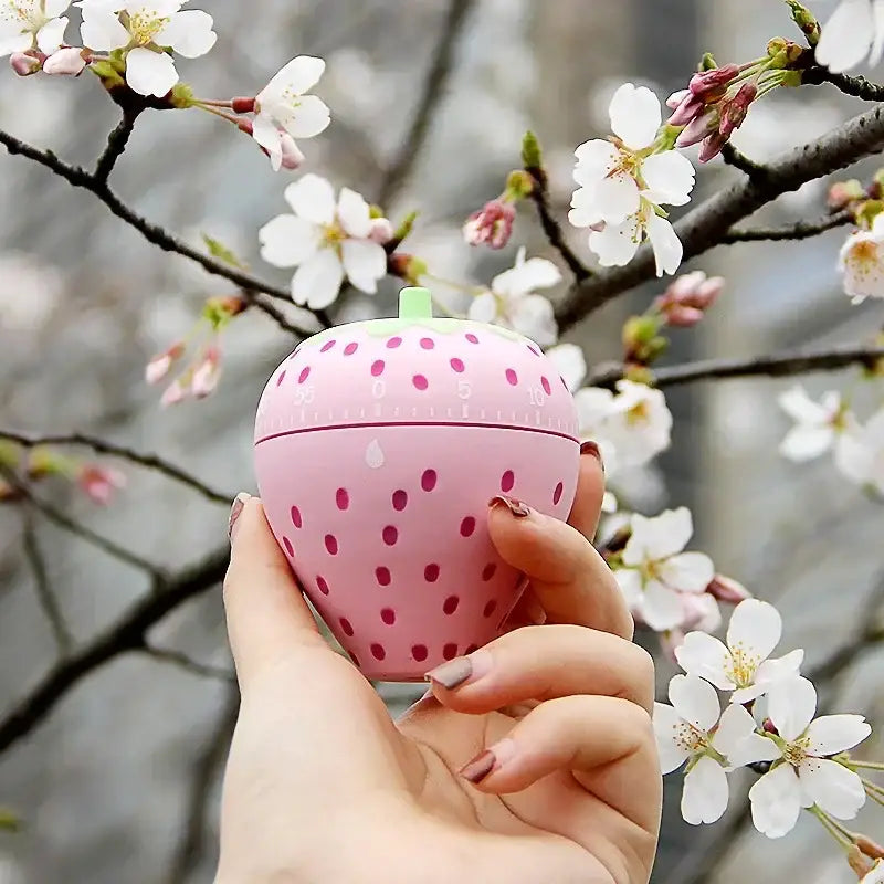 Pink strawberry cartoon cake kitchen timer – kitchen baking gadget