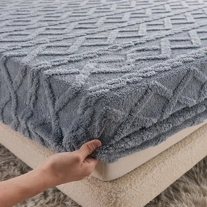 Pink textured cozy tafu fleece queen bed sheet bedroom bedspread