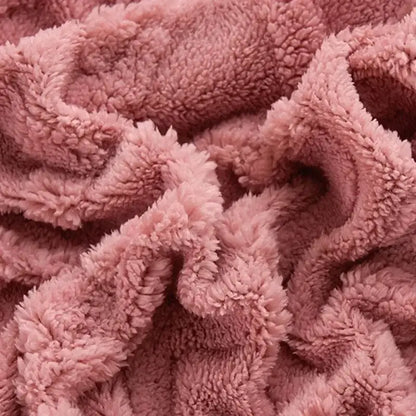 Pink textured cozy tafu fleece queen bed sheet bedroom bedspread