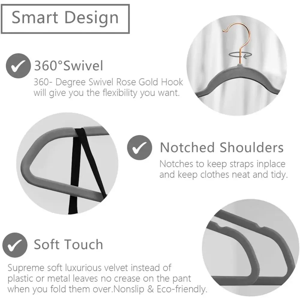 Pink velvet and gold wooden 45cm flocking hanger bedroom trousers rack