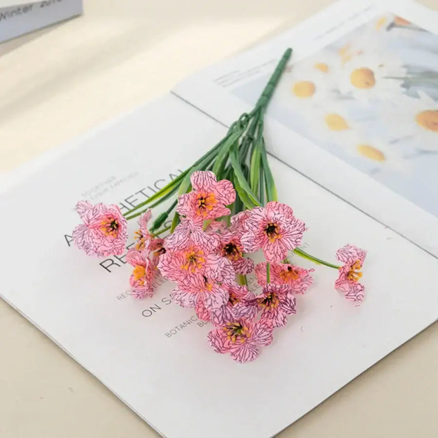 Pink & white artificial cherry blossoms square box wedding decor