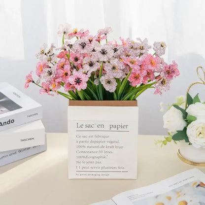 Pink & white artificial cherry blossoms square box wedding decor