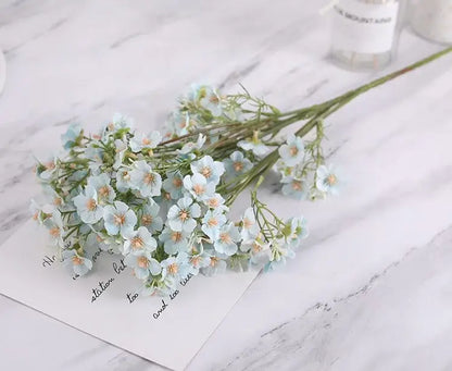 Pink & white artificial flowers baby’s breath wedding bouquet