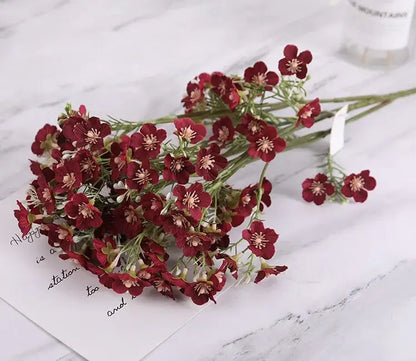 Pink & white artificial flowers baby’s breath wedding bouquet
