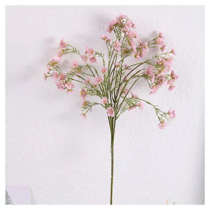 Pink & white artificial flowers baby’s breath wedding bouquet