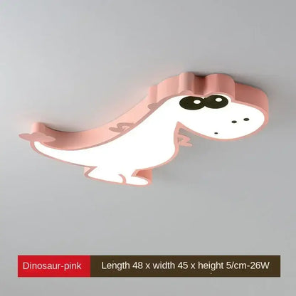 Pink & white dinosaur led ceiling lamp for kids bedroom