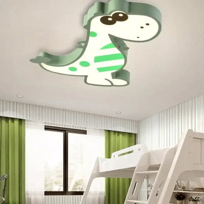 Pink & white dinosaur led ceiling lamp for kids bedroom