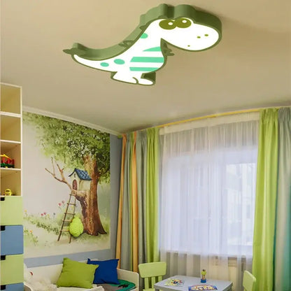 Pink & white dinosaur led ceiling lamp for kids bedroom