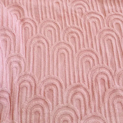Pink & white double layered flannel arch plush blanket bedroom quilt