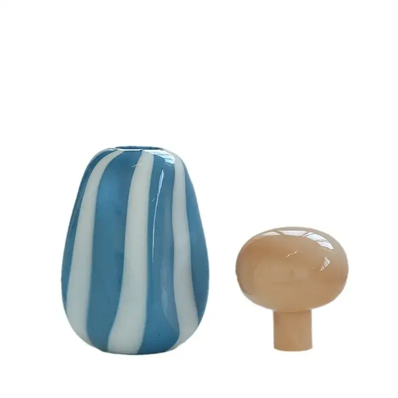 Pink & white striped ceramic vase cover band living room decor