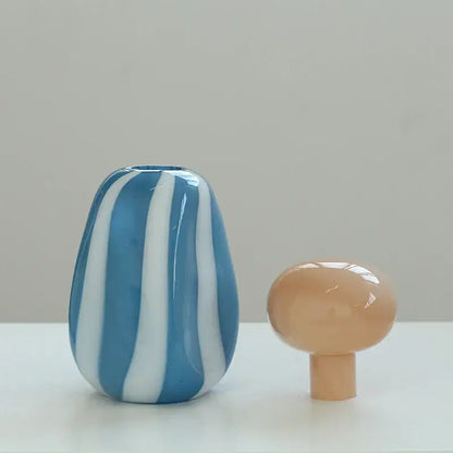 Pink & white striped ceramic vase cover band living room decor
