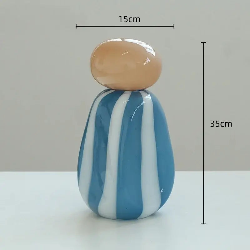 Pink & white striped ceramic vase cover band living room decor