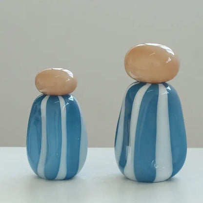 Pink & white striped ceramic vase cover band living room decor