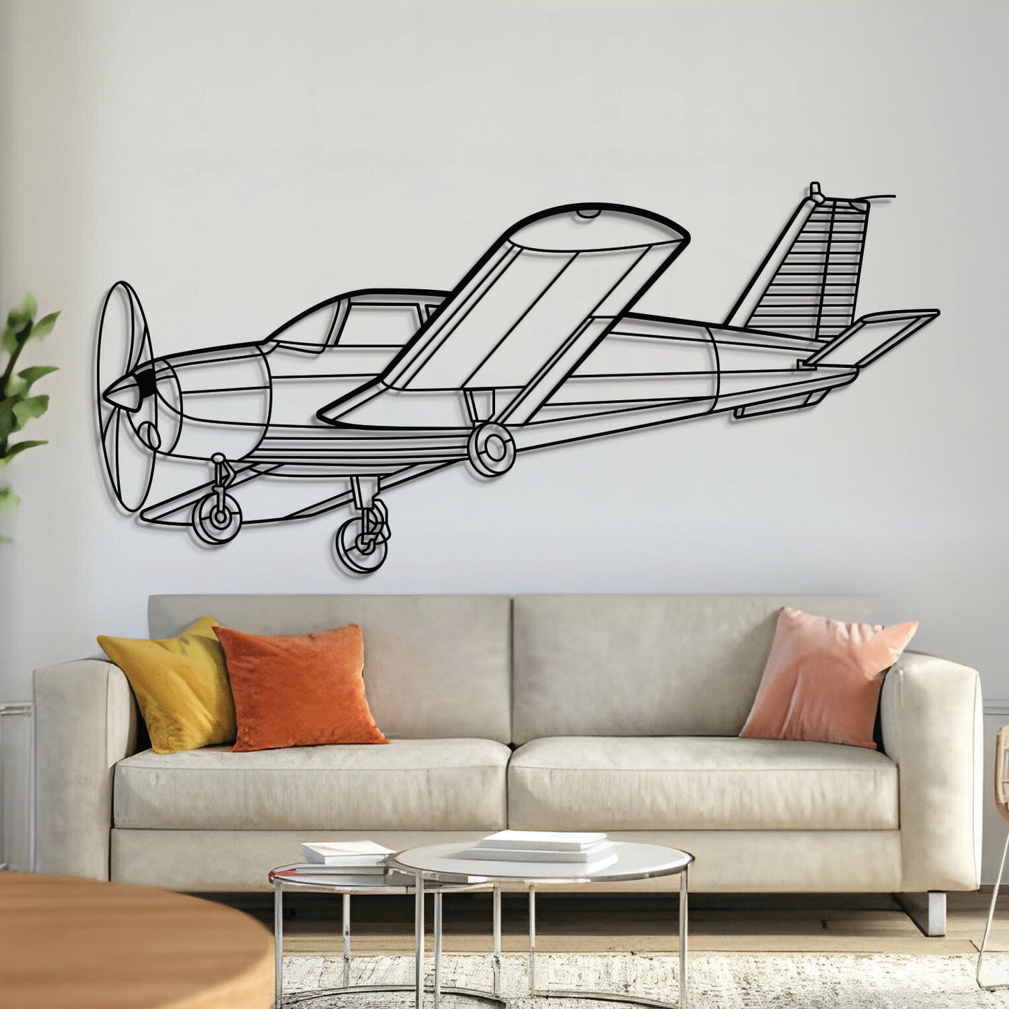 P28A Cherokee 1972 Angle Metal Aircraft Wall Art - NCP0485