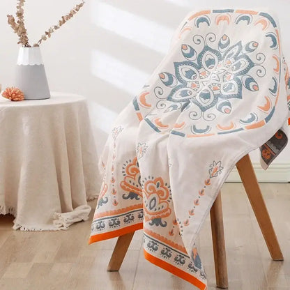 Playful cream lions bath towel bathroom quick dry cotton