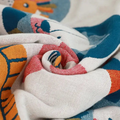Playful cream lions bath towel bathroom quick dry cotton