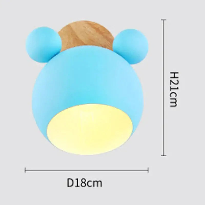 Playful pastel cartoon mouse wall lamp for kids bedroom