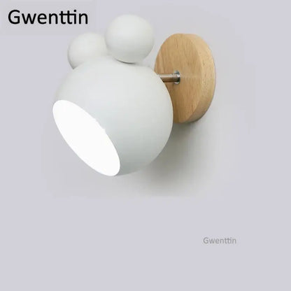 Playful pastel cartoon mouse wall lamp for kids bedroom