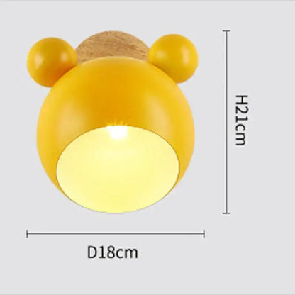 Playful pastel cartoon mouse wall lamp for kids bedroom