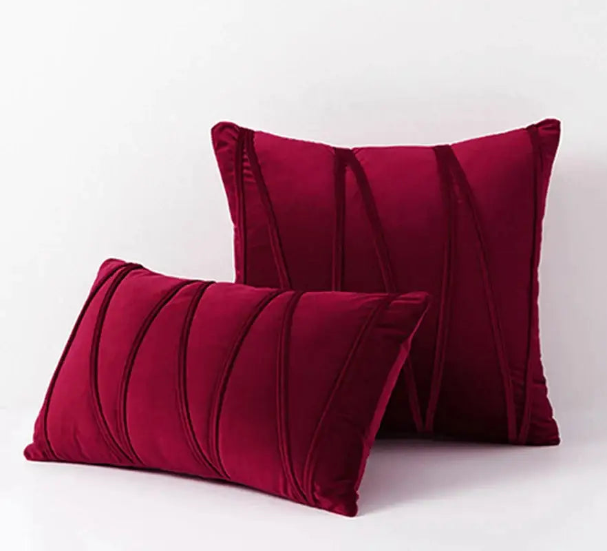 Pleated mustard yellow short wool velvet pillowcase for living room