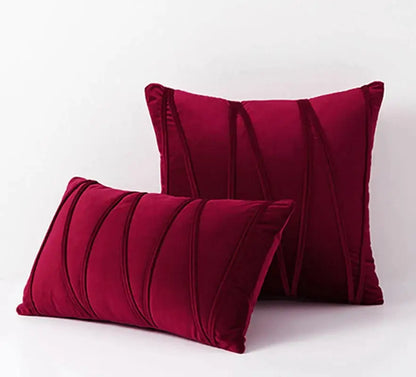 Pleated mustard yellow short wool velvet pillowcase for living room