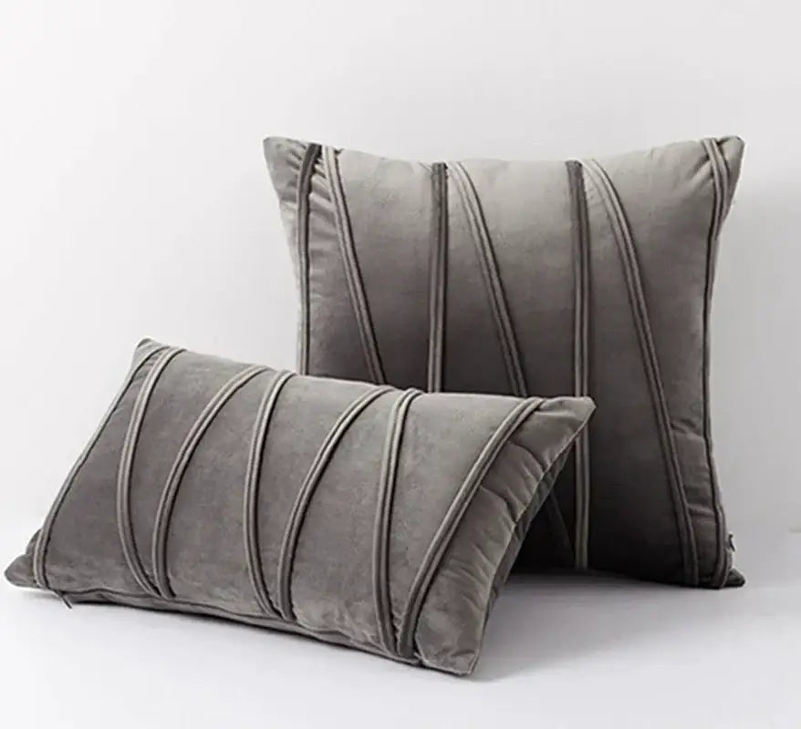Pleated mustard yellow short wool velvet pillowcase for living room