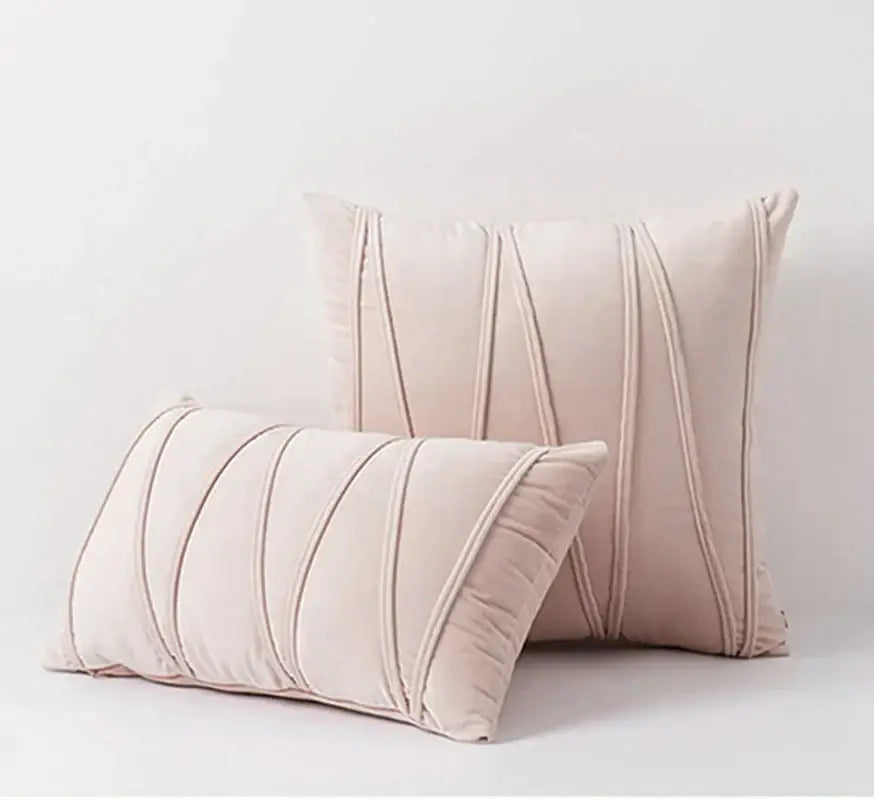 Pleated mustard yellow short wool velvet pillowcase for living room