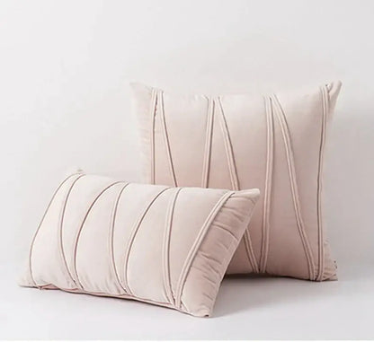 Pleated mustard yellow short wool velvet pillowcase for living room