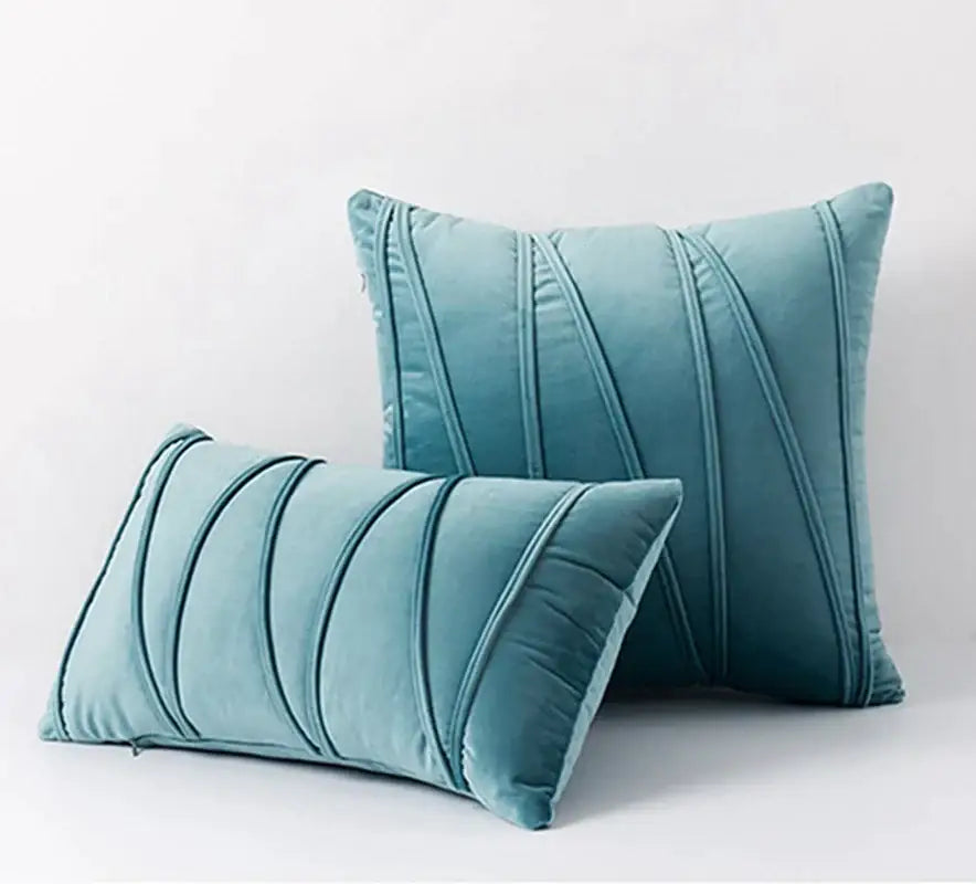 Pleated mustard yellow short wool velvet pillowcase for living room