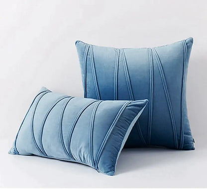 Pleated mustard yellow short wool velvet pillowcase for living room
