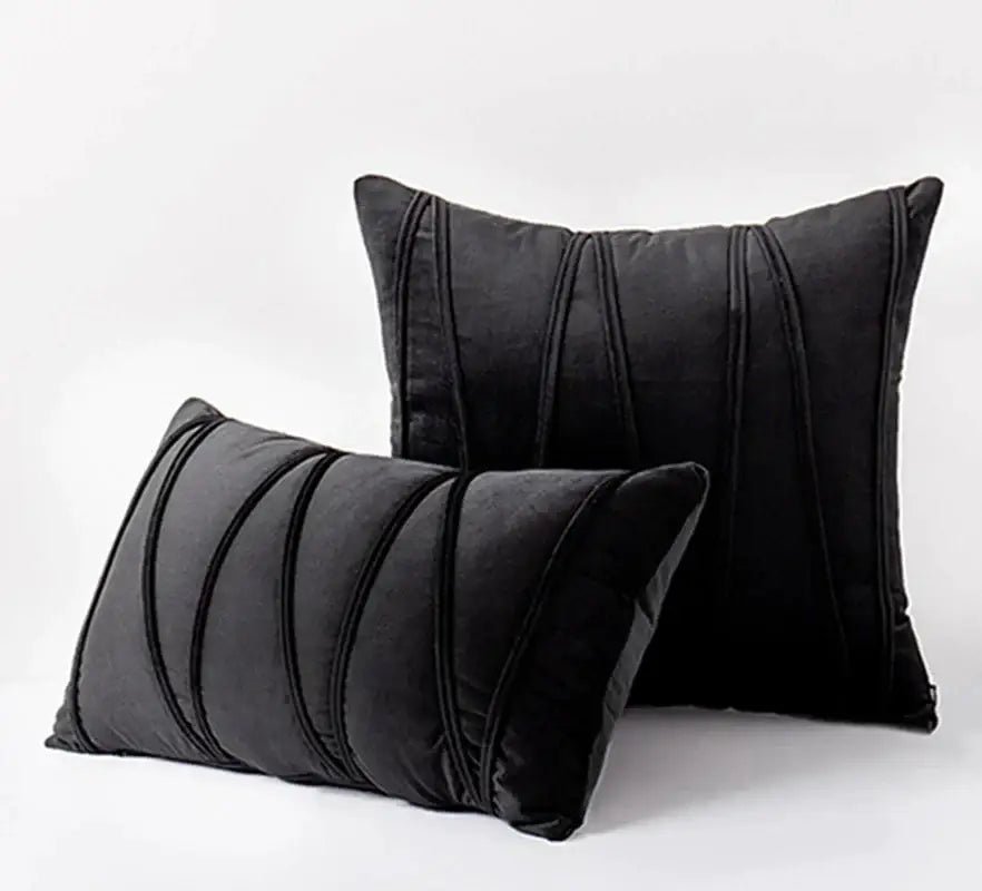 Pleated mustard yellow short wool velvet pillowcase for living room