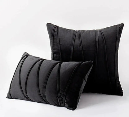 Pleated mustard yellow short wool velvet pillowcase for living room