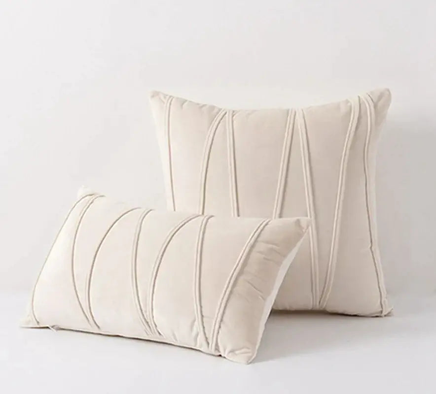 Pleated mustard yellow short wool velvet pillowcase for living room