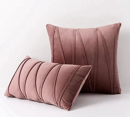 Pleated mustard yellow short wool velvet pillowcase for living room