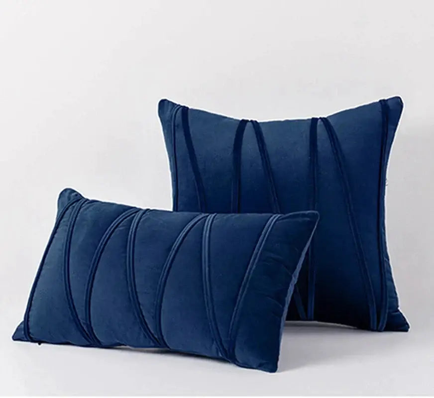 Pleated mustard yellow short wool velvet pillowcase for living room
