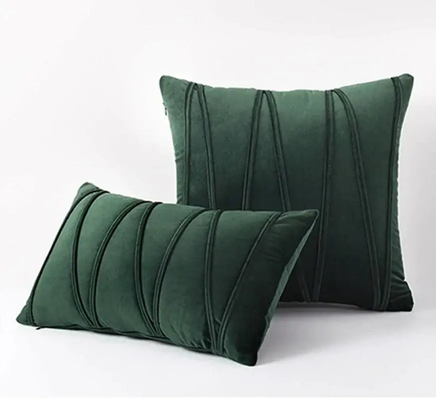 Pleated mustard yellow short wool velvet pillowcase for living room