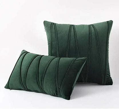 Pleated mustard yellow short wool velvet pillowcase for living room