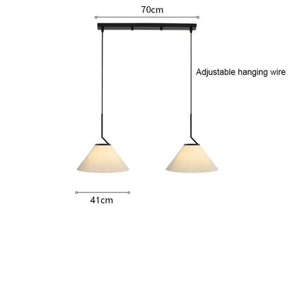Pleated white and black pendant light dining room chandelier
