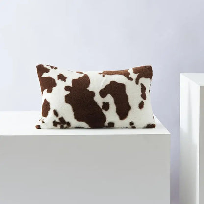 Plush black white flower cushion cover living room decor
