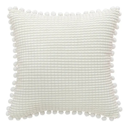 Plush black & white houndstooth cushion cover bedroom bow pillow
