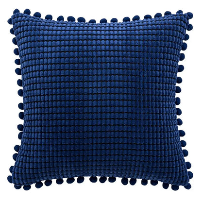 Plush black & white houndstooth cushion cover bedroom bow pillow