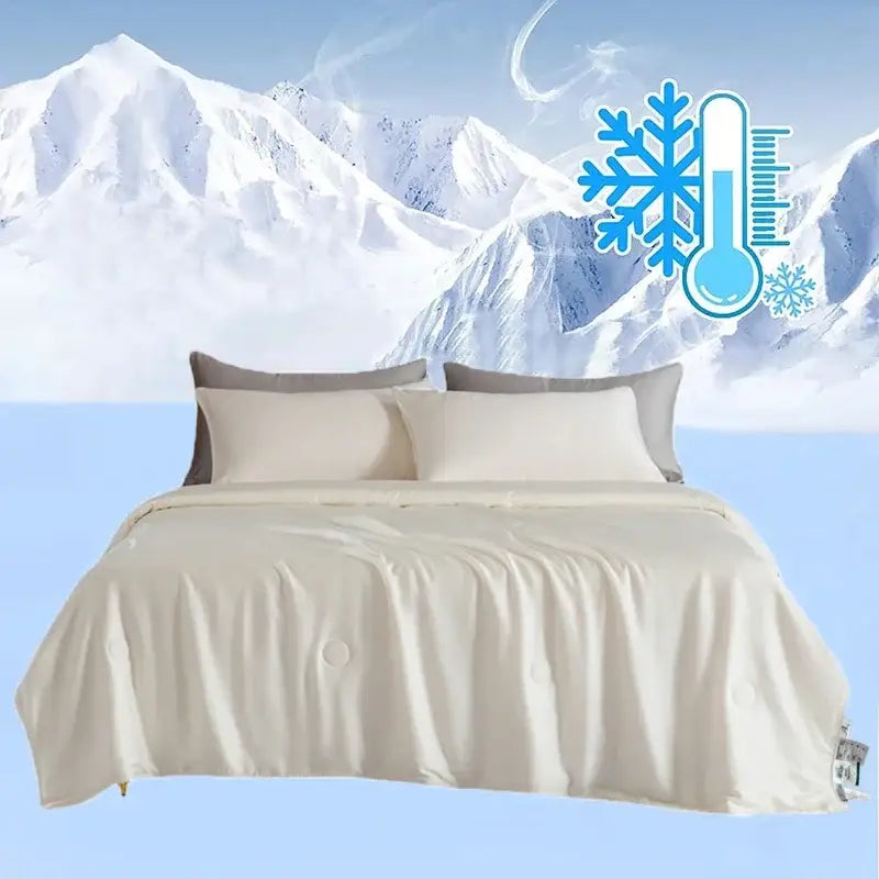 Plush cream cooling comforter silky soft bedroom quilt