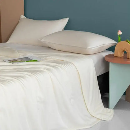Plush cream cooling comforter silky soft bedroom quilt