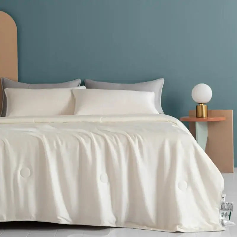 Plush cream cooling comforter silky soft bedroom quilt