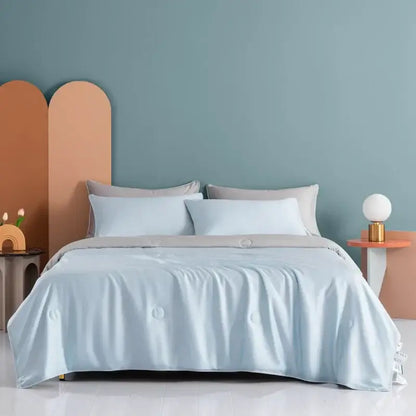 Plush cream cooling comforter silky soft bedroom quilt