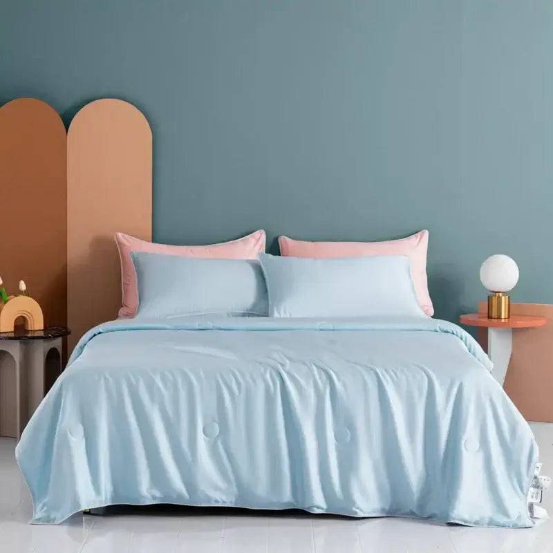 Plush cream cooling comforter silky soft bedroom quilt