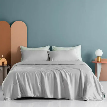 Plush cream cooling comforter silky soft bedroom quilt